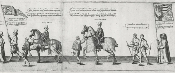 Yeomen inleder Sir Philip Sidneys begravningskort på väg till St. Pauls Cathedral, 1587