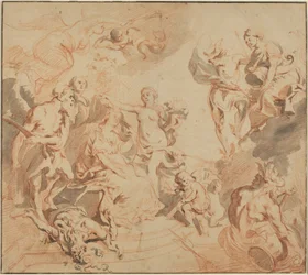 Antwerpen Välsignad med överflöd, ca 1648 (rödkrita på papper)