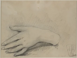 Studie av en kvinnas hand (verso)