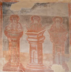 De heliga Simeon Stylites den äldre, Simeon Stylites den yngre och Alypius den Stylite, 1378
