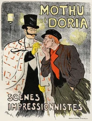 Konst. Underhållning. Sångarens mun och Doria. Affisch av Steinlen, Frankrike