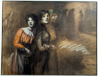 Tre smulor. Målning av Theophile Alexandre Steinlen (1859-1923), 1900-talet. Vernon, Musée Poulain