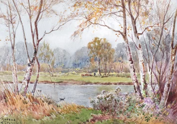 Solig dag på floden Ouse (akvarell)