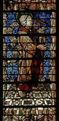 Fönster föreställande aposteln Sankt Filip med trosbekännelserulle, 1504 (målat glas)
