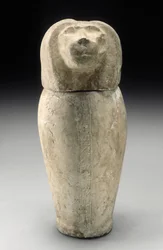 Canopic burk med Cynocephalous Head (kalksten)
