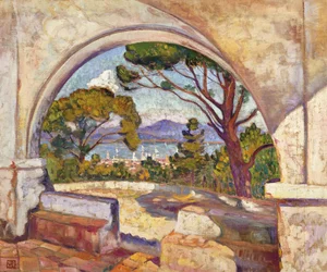 Saint Tropez, utsikt över St Chapel, c.1920
