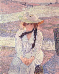 Ung kvinna vid floden Greve, 1901