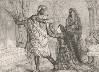 Borta!: plåt 7 från Othello Act 3, Scene 4, etsad 1844, omtryckt 1900.