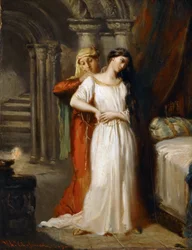 Desdemona drar sig tillbaka till sin säng, 1849.