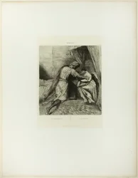 Han kväver henne, tallrik tretton från Othello