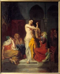 Morisk kvinna som lämnar badet, målning av Théodore Chassériau (1819-1856), 1854, Strasbourg, Musée des Beaux-Arts