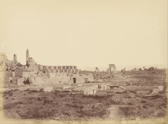 Översikt över Karnak inklusive Tothmes III