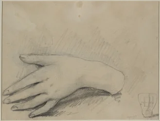 Study of a Womans Hand verso, 1800-talet.