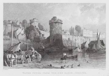 Water Tower, från Dee Basin, Chester (gravyr)