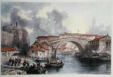 West gate of Ching Keang Foo, c.1850 (color litho) (färgversion av 367544)