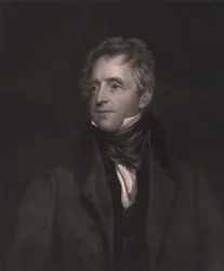 Porträtt av den engelske skådespelaren John Fawcett (1768-1837), gravyr av W J Edwards från målning av Thomas Lawrence, 23x32 cm, Virtue and Co Publisher, London