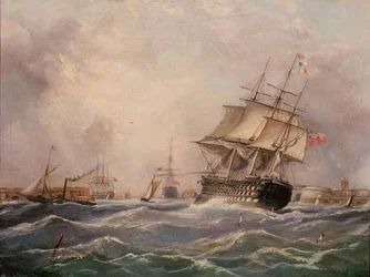 Brittiskt krigsskepp utanför Portsmouth