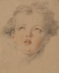 Studie av en Amor (färgade kritor på papper)