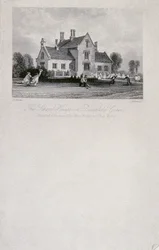 The School House på Dunsfold Green, Surrey, 1850 (stållinjegravering)