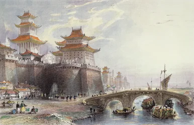 Västra porten i Peking, ca 1850