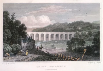 Chirk-akvedukten på Ellesmere-kanalen, c1829