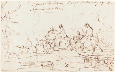 Figurer i ett landskap [recto]