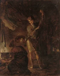 Scener från William Cowpers "The Task", en pojke som stränger en båge, 1785