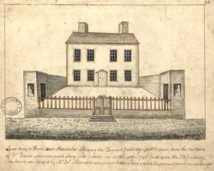 Levers House, Manchester, 1819 (penna och bläck och tvätt på papper)