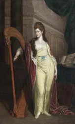 Lady Elisabeth Craven - Porträtt av Elizabeth, friherrinnan Craven (1750-1828), senare markgrevin av Brandenburg-Ansbach par Beach, Thomas (1738-1806). Olja på duk, storlek: 239x148,6