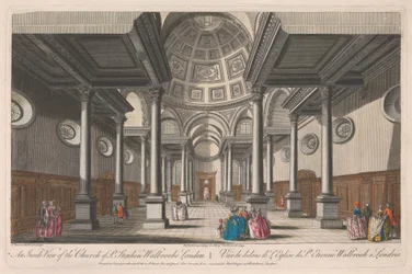 En Inside View av Church of St Stephen, Walbrooke, London
