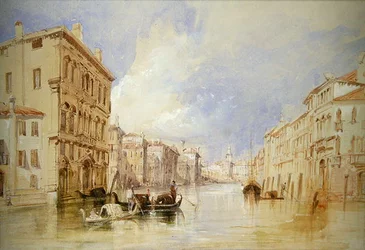 Frakt från den venetianska lagunen (akvarell på papper)