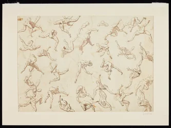 Blad med figurstudier (penna  bläck på papper)