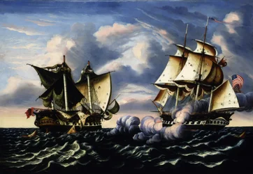 Fångst av H.B.M. Fregatt Makedonska av U.S. Fregate United States, 25 oktober 1812, 1852.