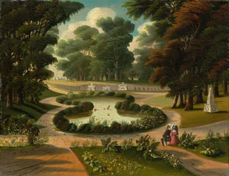 Mount Auburn Cemetery, mitten av 1800-talet.
