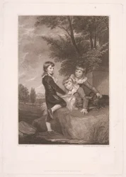 Thomas Philip tredje Lord Grantham, därefter Earl De Grey, med sina bröder, Frederick John och Philip