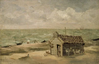 En fiskarkoja vid havet
