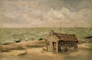 En fiskares koja vid havet, tidigt 1800 -tal