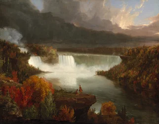 Avlägsen vy över Niagarafallen, 1830