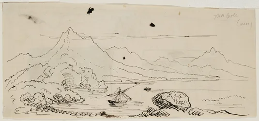 Landscape Sketch, 1841 (penna & svart bläck på krämvävt papper)