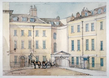 Utsikt över Downing Street, Westminster, London, 1851
