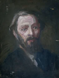 Porträtt av skulptören Pier Pander (1864-1919)