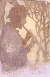 A Woodlander, or Piping to the Never Never Land (akvarell)