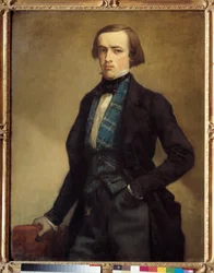 Porträtt av Adolphe Moreau (1800-1859) far till Etienne Moreau-Nelaton (Moreau Nelaton) Målning av Thomas Couture (1815-1879) Sön. 1,16 X 0,89 m