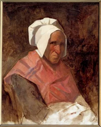 Porträtt av Marie Simonet Målning av Thomas Couture (1815-1879) 1836 Sön. 0,65x0,53 m