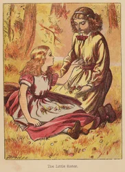 Den lilla systern (kolorerad gravyr)