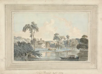Bondgård, flod och pråm