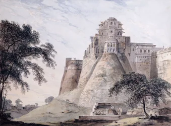 Utsikt över fortet, Jaunpur, Uttar Pradesh,
