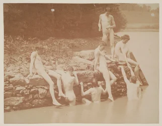 Studie för simning, 1883.
