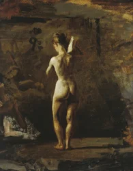 Studie för William Rush Carving His Allegorical Figure of the Schuylkill River, 187677.