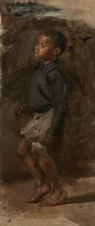 Studie för Dansande svart pojke: pojken, troligen 1877.